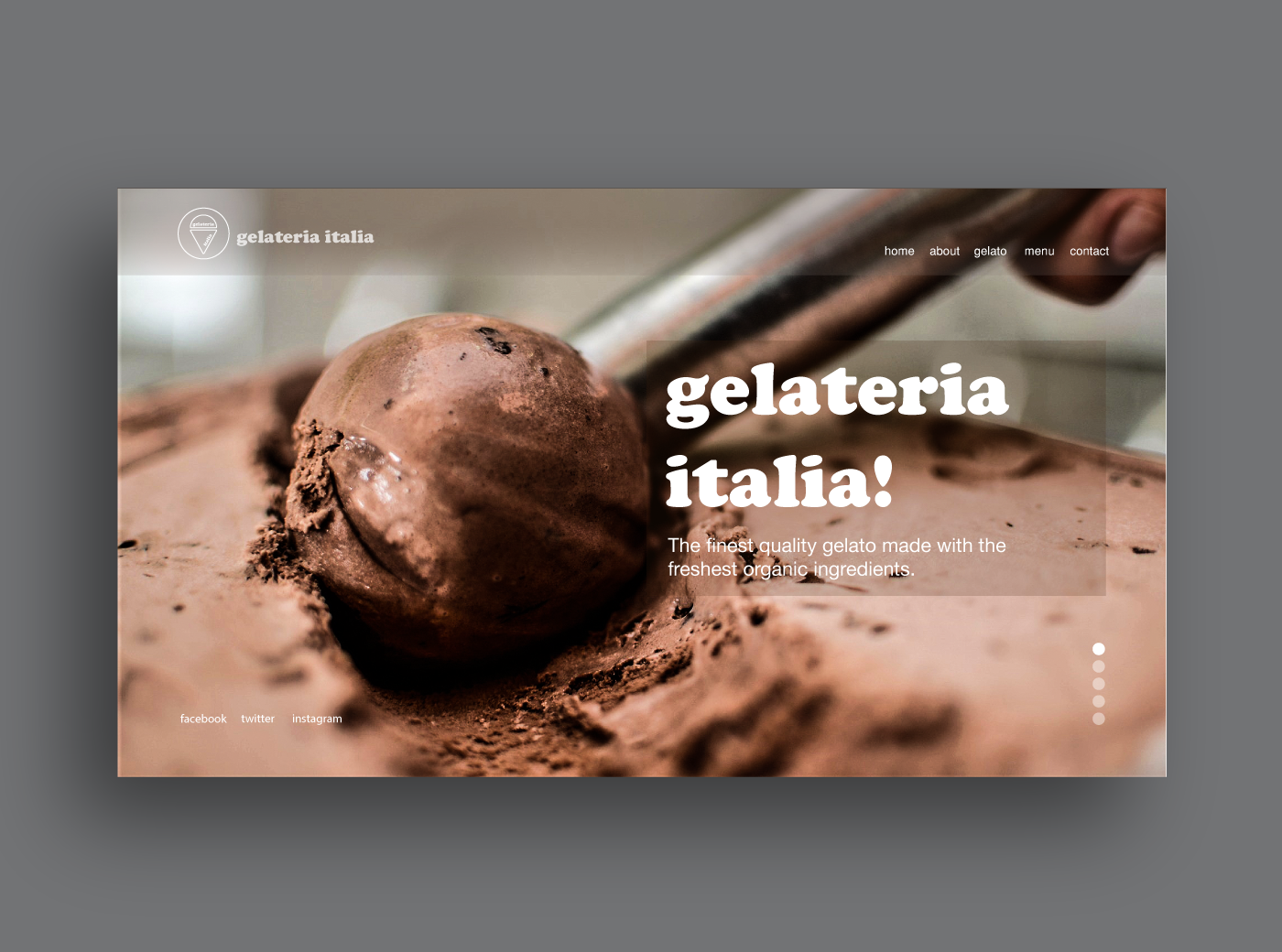 Example of Gealateria Italia Homepage