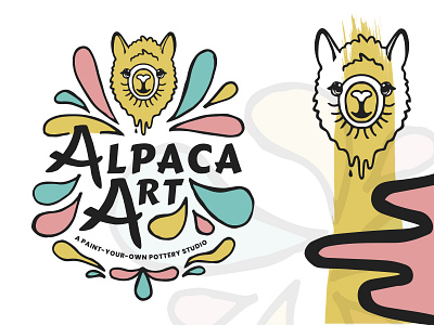 Pottery Shop Rebrand Concept alpaca art before and after bisque brand identity branding ceramics drips glaze kenosha logo paint paint drips paint logo painting pottery pottery shop rebrand rebranding studio