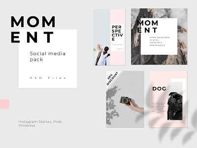 Social Media Pack - MOMENT advertising branding instagram instagram story joaditya pack pinterest posting social media template