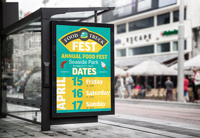 Food Truck Fest Poster Design design food truck illustration poster typogaphy vector