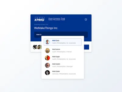 User Access Tool minimal modal ui