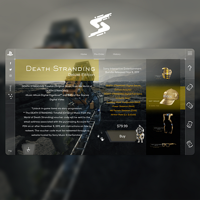 UI Design - Death Stranding - par2 adobexd design game game design playtation ps4 psn software ui ui design uiux web design webdesign