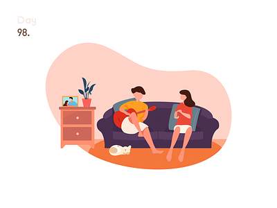 Lovers 100days flat flat illustration illustration 情侣 扁平 扁平插画 插画