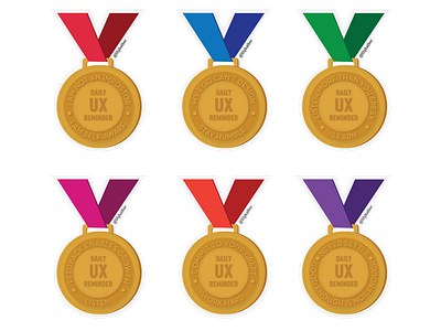 Daily UX Reminder 2d 7 eleven awards design drawing flat illustration illustration inspiration medal medals principles ux vector