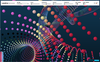 LakeBrite Splineballs animation justforfun threejs