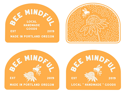 Bee Mindful Branding bee bee logo branding eco friendly flower logo zero waste