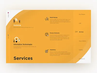 Quantixon — Services adaptive affiliate finance illustration information technology it landing logo marketing media buying partner network promo publishing ui ux web white yellow