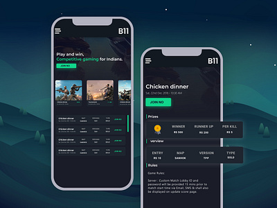 B11 Game Tournament animation app design flat illustrator typography ui ux