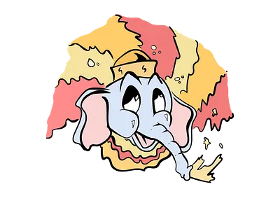 Timmy the Clown abstract animal art bubbles character clowns costume cream creative elephant eyes hat ice cream illustration palette psychedelic swirl underwater water waves