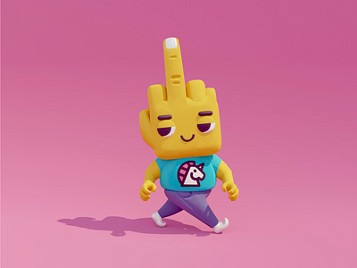 Handbro 3d blender character hand unicorn walking