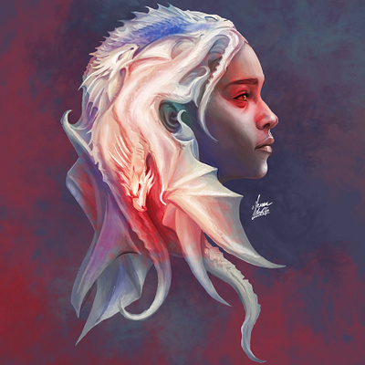 Daenerys Targaryen art design digital digitalartist drawing