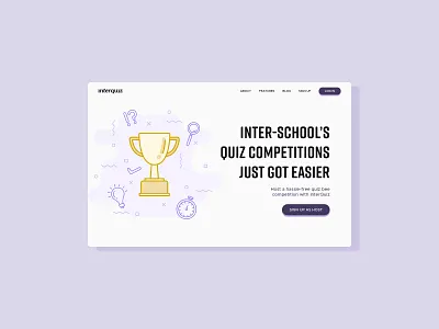 InterQuiz Landing Page Design clean design daily ui landing page landing page design minimalist quiz app ui ui design uiux user experience user interface ux ux design web web app web design website website design