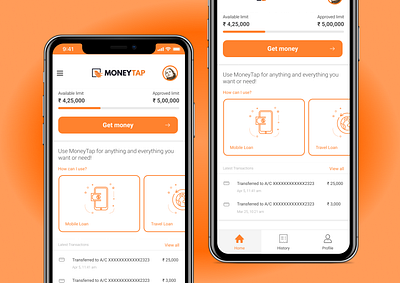 MoneyTap - Loan taking app Dashboard Redesign android android app app design brainstorming branding branding design clean concept design identity illustration loan app minimalist typography ui ux