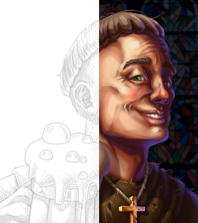 Drunk Monk 🍻 (Game icon) 2d art digital art digital illustration game art game design game icon game icon design icon design