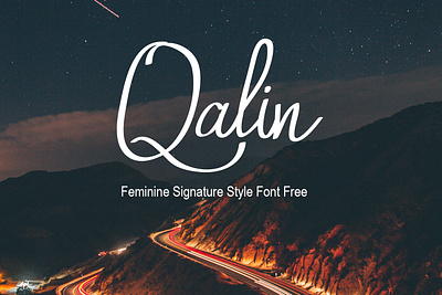 Qalin Feminine Signature Style Font Free font freebies freefont typogaphy