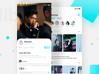 02 Star dynamic record app blue color ios11 ue ui ux