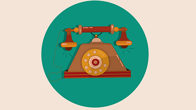 vintage telephone art design flat flat art illustration minimal telephone vector vintage