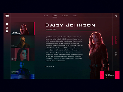 Page "about characters" about characters design serial tv series tvseries tvshow ui ux web webdesign website