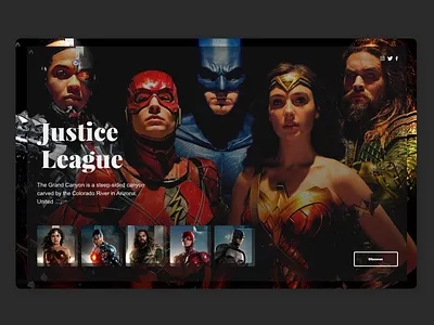 Justice League landing page adobexd dailyui justice league landingpage ui