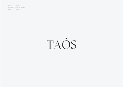 TAOS - Logo and Brand identity aesthetic behance brand identity branding design digital greece greek identity logo logo design logotype london sophisticated sophisticated logo type typographic typography united kingdom watches