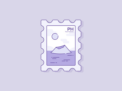 Taal Volcano Postage Stamp 🇵🇭 art creative flat design graphic art graphic design graphics line art philippines postage postage stamp stamp taal volcano vector vector art vector illustration volcano