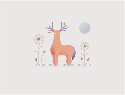 Monstrum design digital illustration flat illustration illustrator stag vector