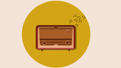 vintage radio art branding design flat flat art illustration minimal radio vector vintage