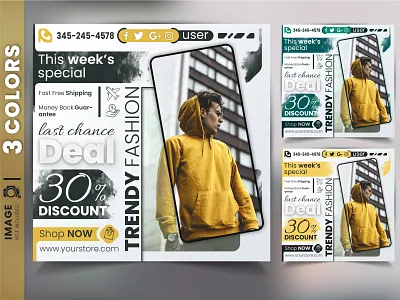 Discount sale web banner template banner banner ads banner design discount facebook facebook ads flyer flyer template intagram media offer sale sale banner social