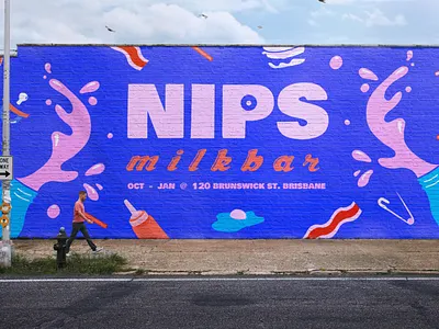 Nips Milkbar Wall branding design graphic design icon illustration