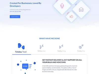 Telebu Full Home page branding design dribbble home home page home screen homepage homepage design illustration landing landing design landing page landing page design landingpage logo typography ui web