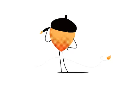 Autumn acorn autumn character illustraion