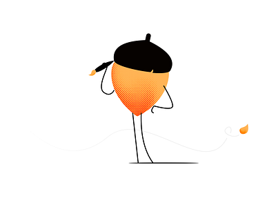 Autumn acorn autumn character illustraion