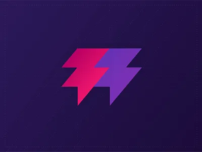 33 33 blue bolt brand identity continuous electricity gradient infinite interlocking lightning pattern pink power purple