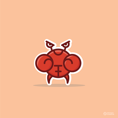 Hi, The Crab are ready for Shot... animal crab design flat icon illustration logo mascot