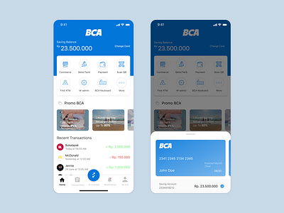 BCA Redesign Concept Part I app bank branding debut fintech minimal mobile redesign ui ux