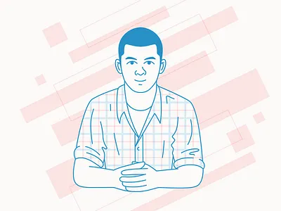 Portrait asian avatar boy character face hand illustration illustrator male male character man pattern portrait self portrait selfie shirt simple sketch vector vector art