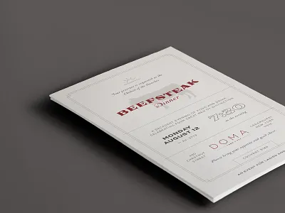 Beefsteak Invite beefsteak invite typographic vintage