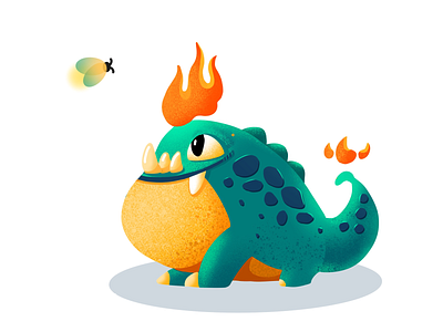 little monster dinosaur dragon fire frog glowworm worm