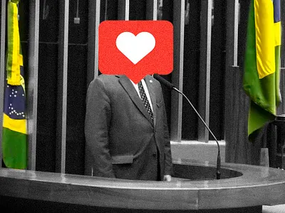 Social media use in Brazil politics collage design photoshop