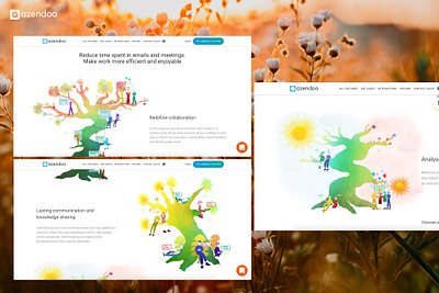 Site web Azendoo agile application azendoo communication conversation front end illustration interface kanban leaf site web task team task teamwork tree ui design user experience ux user interface ux design workspace