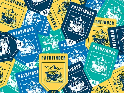 Set of stickers for bike 'Pathfinder' design illustration motorbike motorcycle prints sticker design stickers vector
