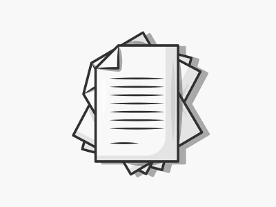 Papers contract dribbble flat icon illustration junk notice paper papercut paperwork pile shot sign stroke vector