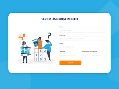 Budget Form blue brazil budget card contact form design designs form illustration landingpage orange ui user experience user interface vector web web design website design