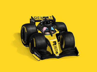 Daniel Ricciardo - Renault Sport Formula 1 Team autosport car cute daniel ricciardo dr3 dr3 f1 formula 1 illustration motorsport race race car racing renault ricciardo