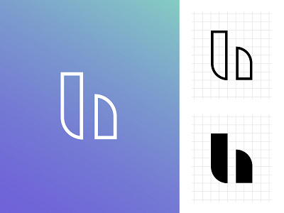 H Logo Mark adobe clean geometric gradient illustration logo logos shape shapes