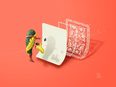 Gravitational Ace asso bastoni carte siciliane clay explosion gravity illustration mazze plasticine plastilina playing card plazma plazmaclay sculpture