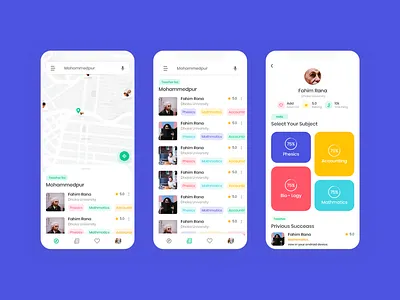 Online teaching app concept app design ui ux