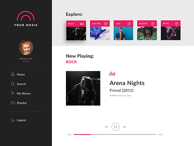 Daily UI 09 — Music player daily ui music music player music player app playlist ui