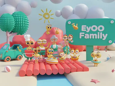 Eyoo 3D illustraiton 3d 3d art adventure advertising art direction bath blender branding cartoon cgi cgiart charachterdesign character design environment eyoo illustraion journey toys