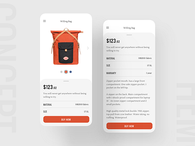 Backpacks Store - HEM CONCEPT branding design flat minimal mobile product product design typography ui ux web website